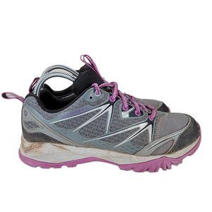 Merrell Capra Bolt Womens 8.5 Gray Purple Hiking Shoes Low Top Lace Up J35472